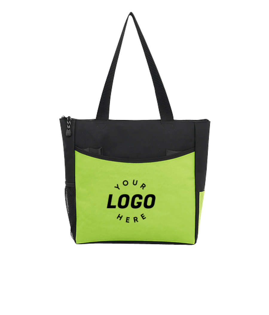 Pavilion Zippered Event Tote Bag in Lime Green