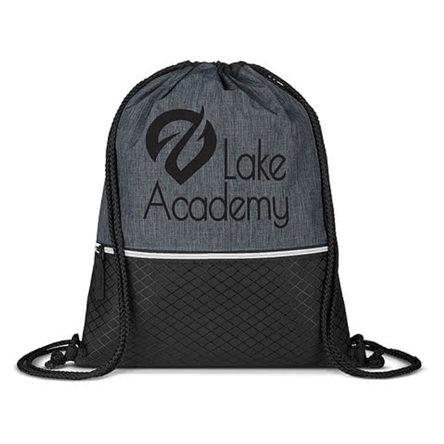 Crosshatch Heather Drawstring Bag