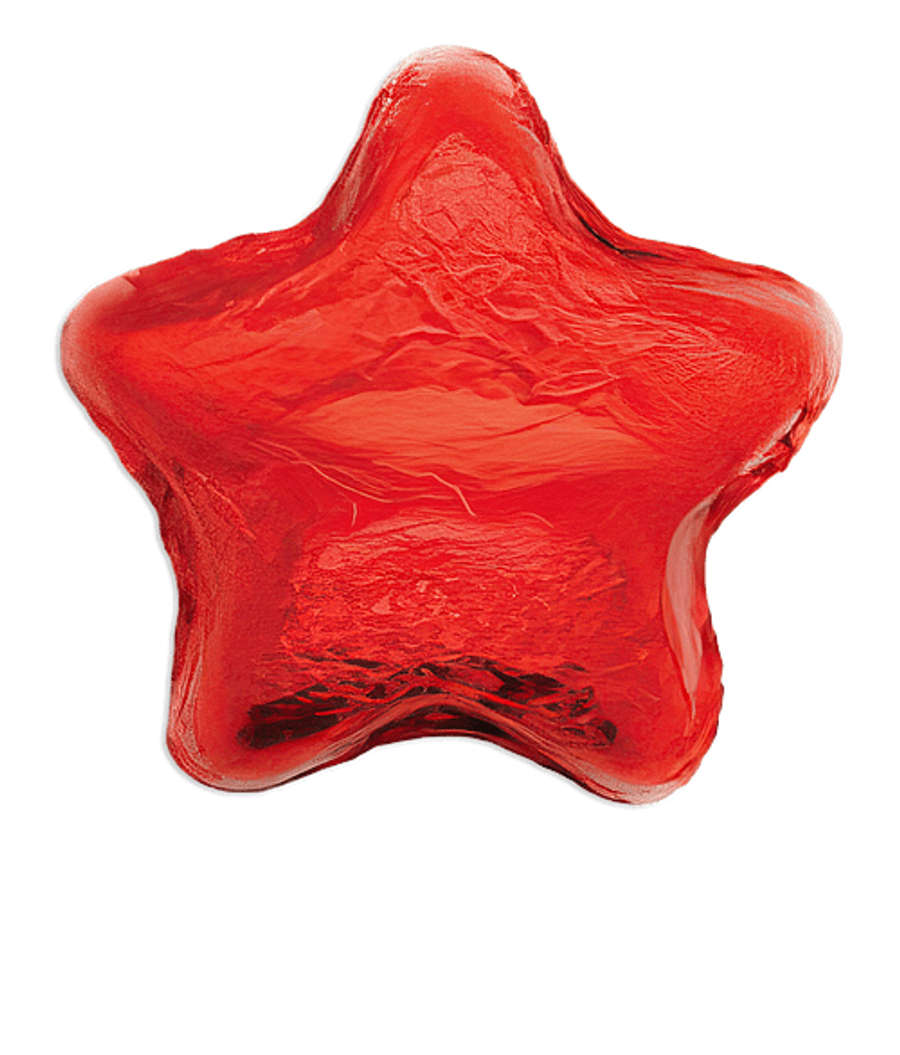 Foil Wrapped Chocolate Star in Dark Red