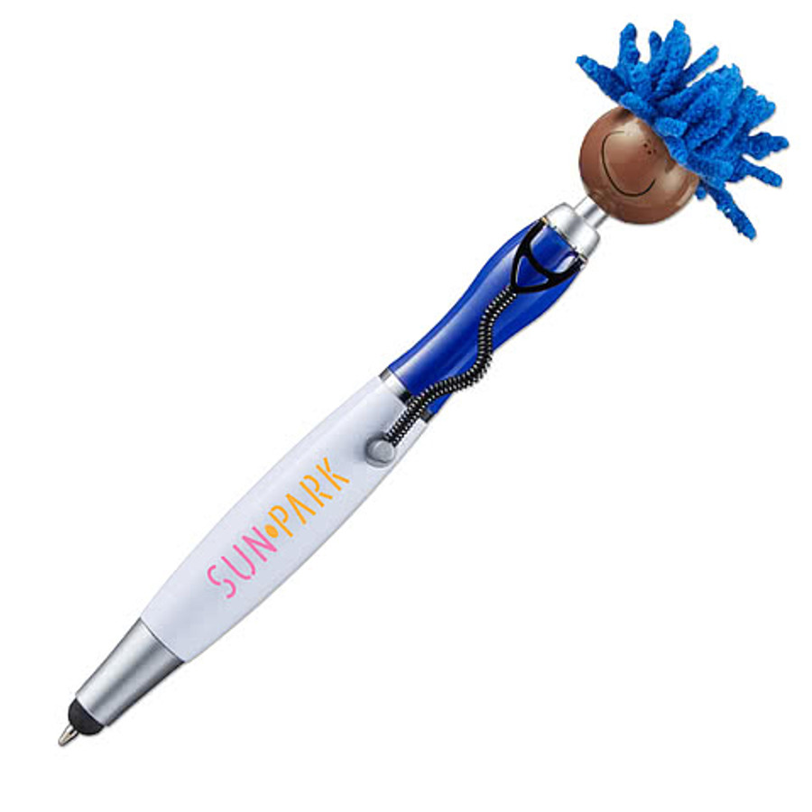 MopToppers Stethoscope Dark Tone Ballpoint Stylus Pen (black ink) in Blue Reflex