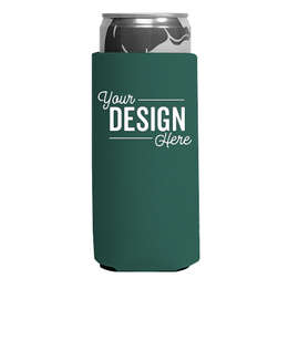Foldable Slim Can Cooler - Color: Forest Green
