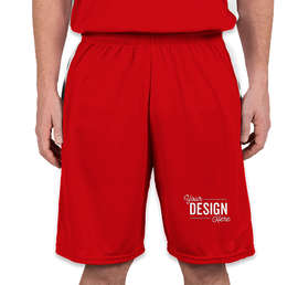 Augusta Colorblock Basketball Shorts - Color: Red / White