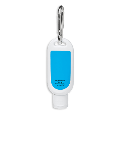 Full Color 1.8 oz. SPF 30 Sunscreen with Carabiner in Columbia Blue