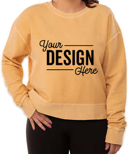 Charles River Women's Camden Cropped Crewneck Sweatshirt - Color: Honey