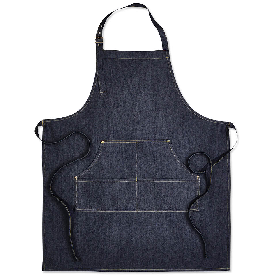 Artisan Collection Jeans Stitch Denim Full Length Apron - Printed