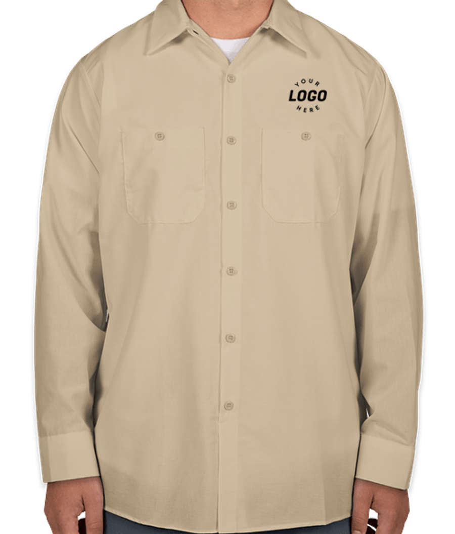 Red Kap Tall Long Sleeve Industrial Work Shirt in Light Tan