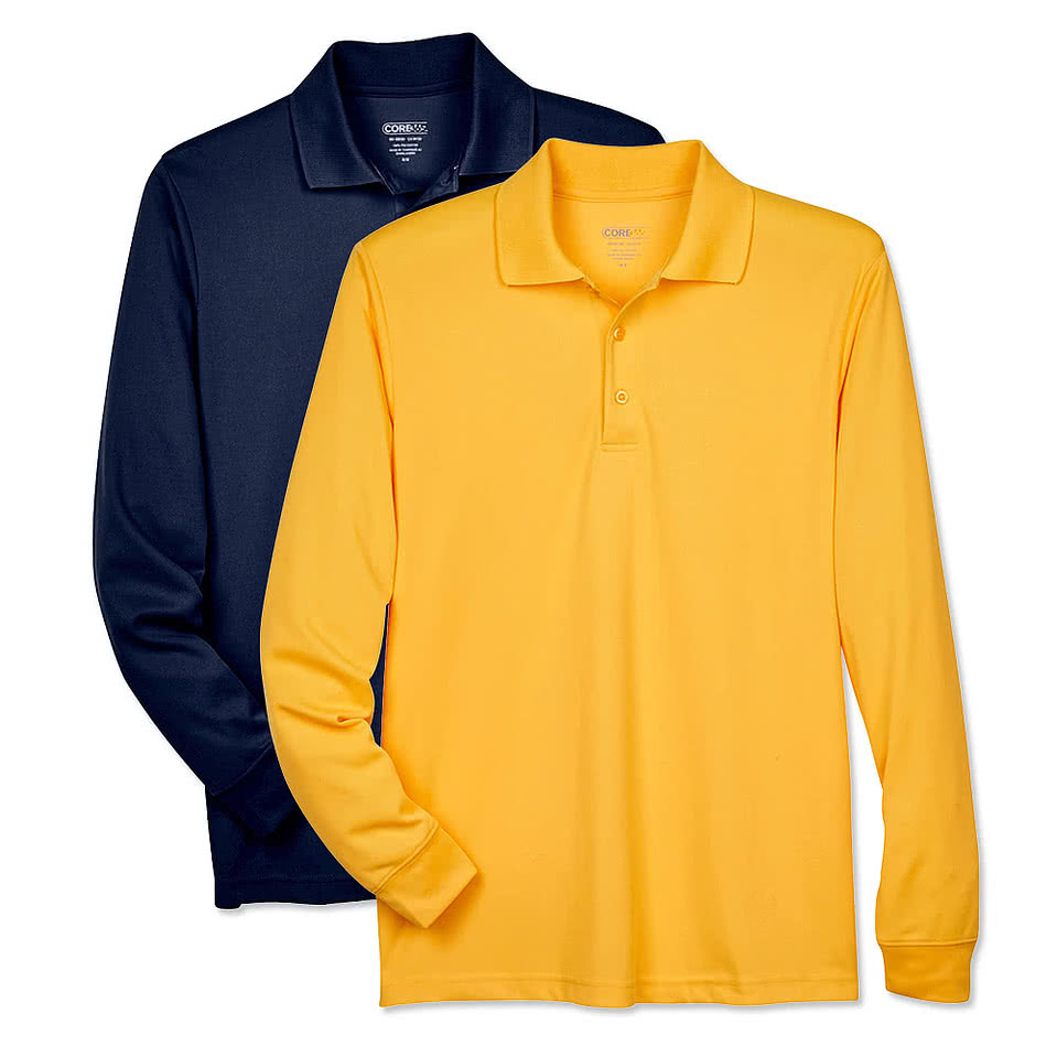 Core 365 Tall Long Sleeve Performance Pique Polo - Printed