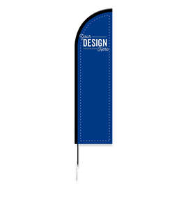 Full Color 8' Feather Flag with Ground Stake - Color: Royal Blue