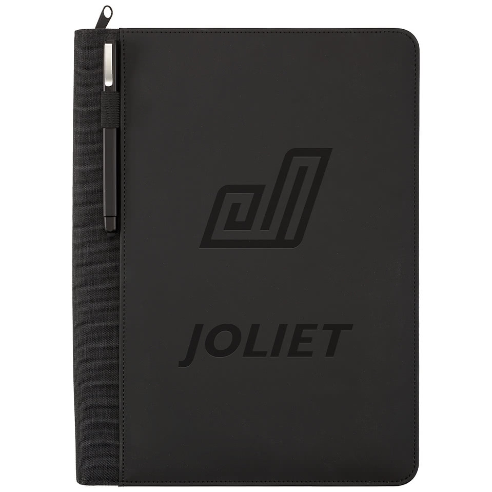 Debossed Vienna Heathered Zippered Padfolio