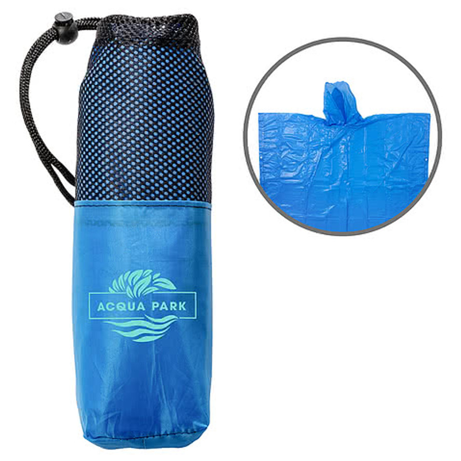 Full Color Rainshield Travel Poncho with Pouch