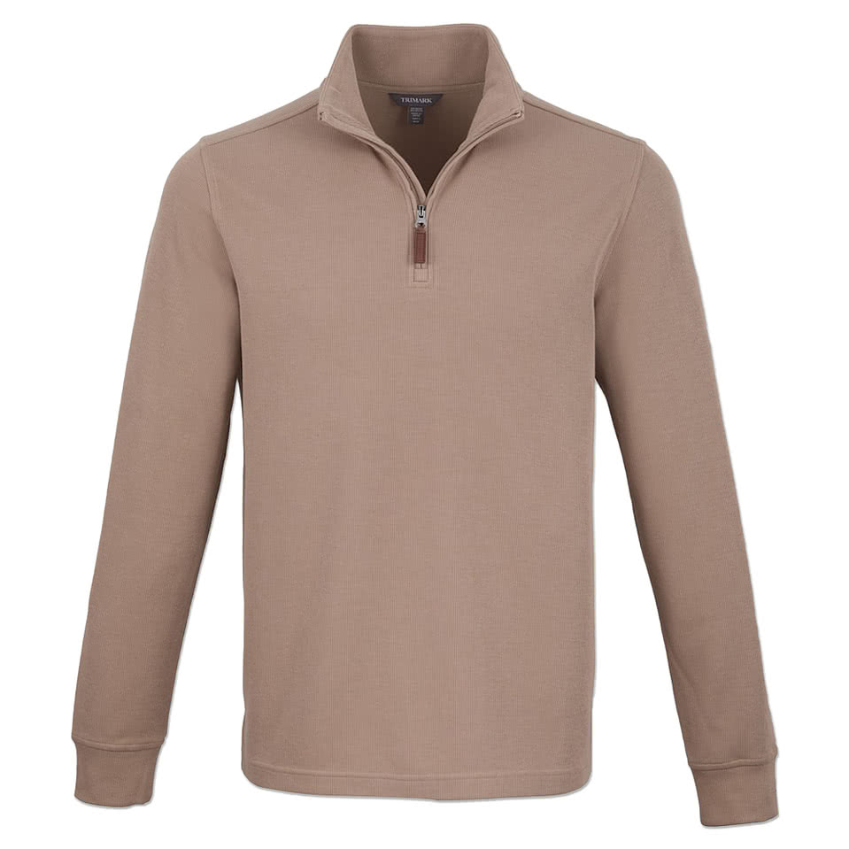 Custom Elevate Hudson Eco Knit Ribbed Quarter Zip Sweater - Design