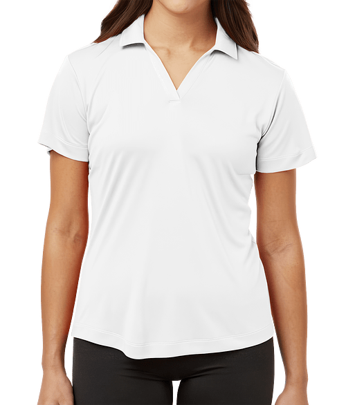 AllPro Women's Interlock UPF 50 Performance Polo - Printed in White