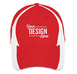 Sport-Tek Colorblock Performance Hat - Color: True Red / White
