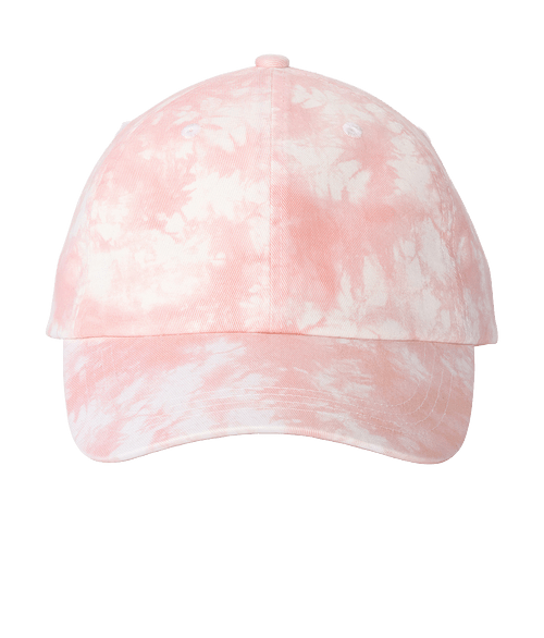 Port Authority Tie-Dye Unstructured Baseball Hat in Light Pink