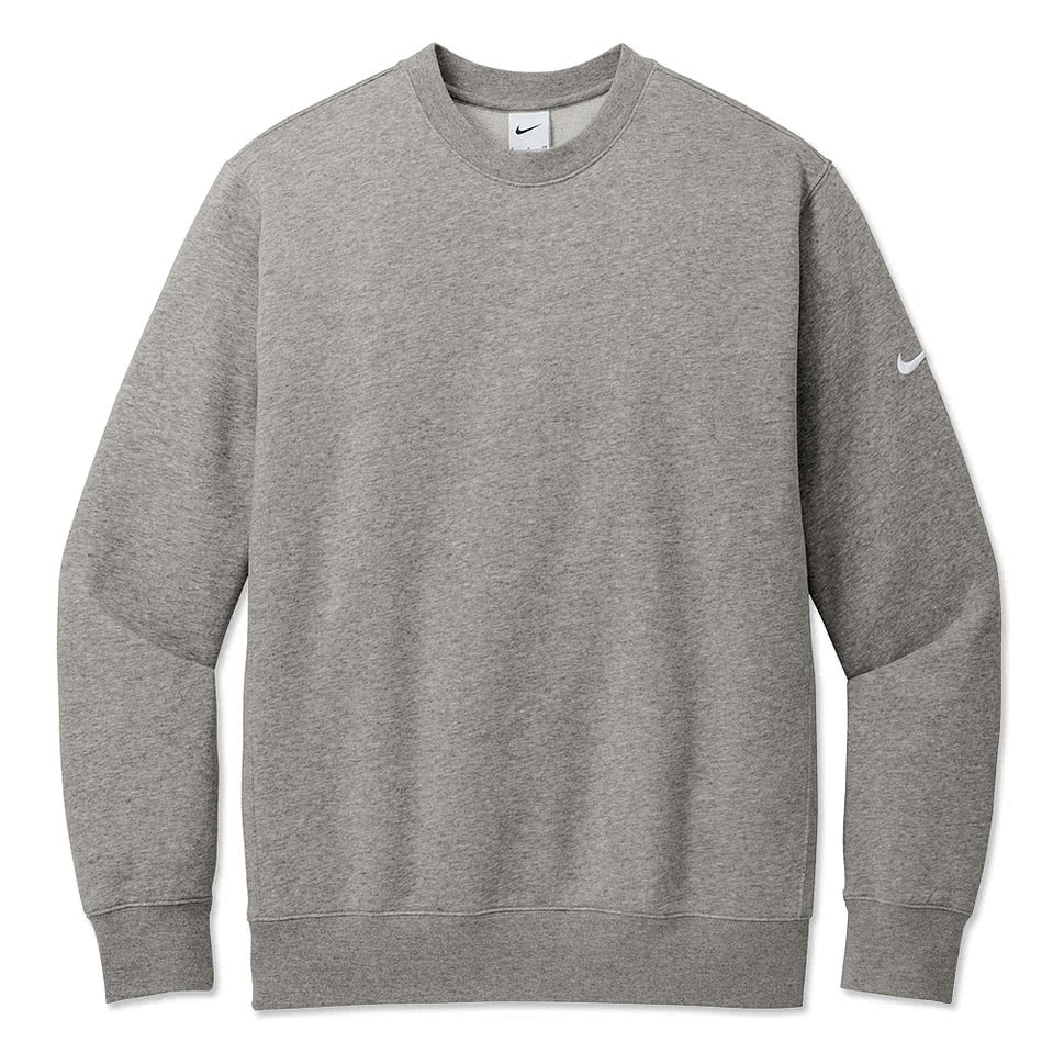 Custom Nike Club Fleece Sleeve Swoosh Crewneck Sweatshirt