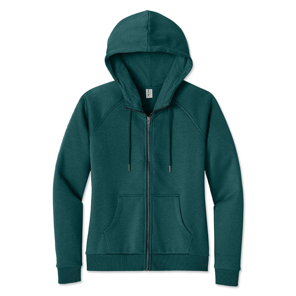 Allmade Women's Organic Jersey Blend Fleece Zip Hoodie