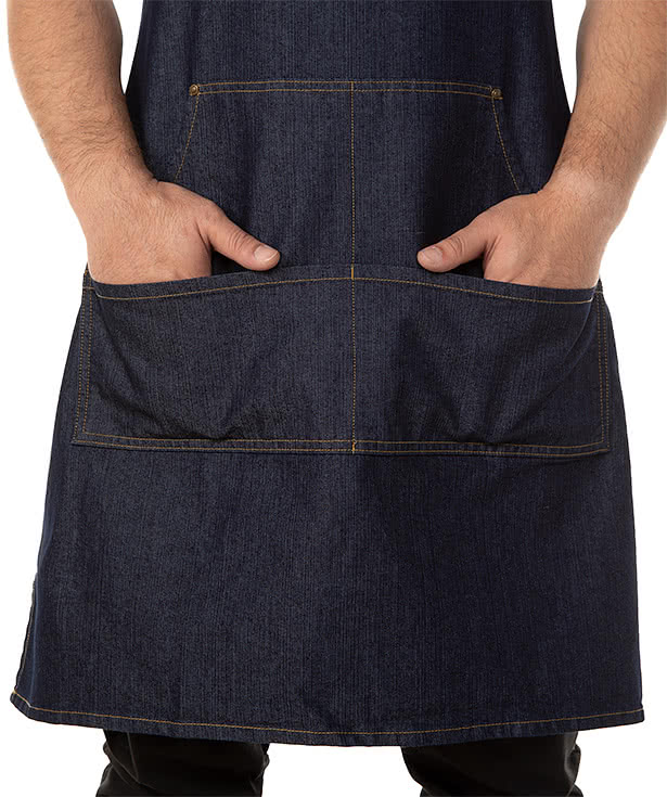 Artisan Collection Jeans Stitch Denim Full Length Apron - Printed