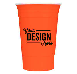 16 oz. Reusable Plastic Party Cup - Color: Neon Orange