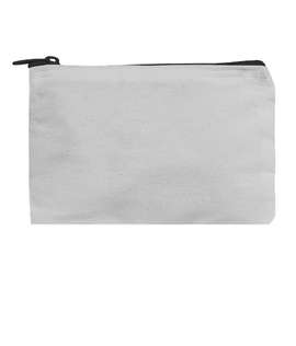 Small Colored Canvas Pouch with Colored Zipper - Color: Overcast/ Black