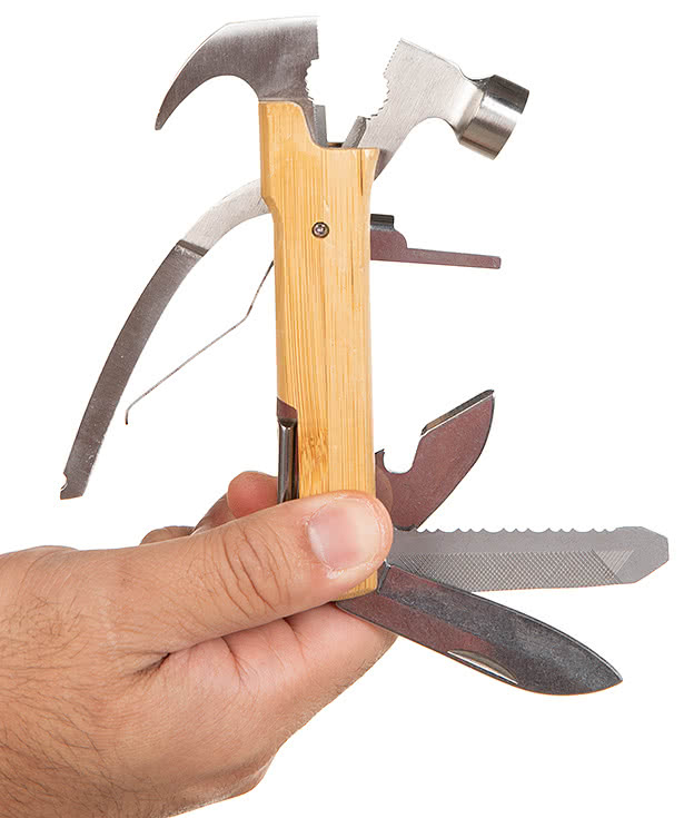 Laser Engraved 12-in-1 Multi-Functional Wood Hammer