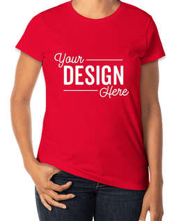 Gildan Women's Lightweight Jersey T-shirt - Color: Red