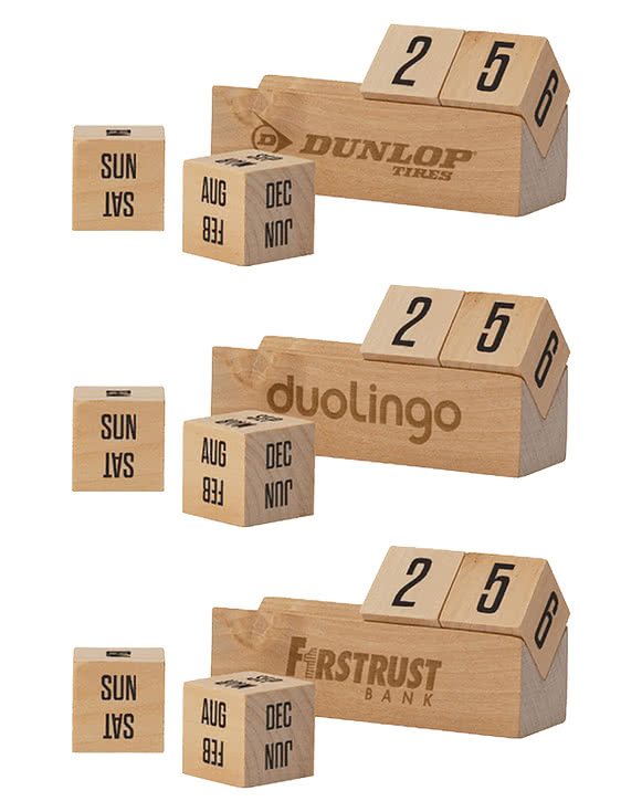 Boa 4" Laser Engraved Wooden Perpetual Calendar