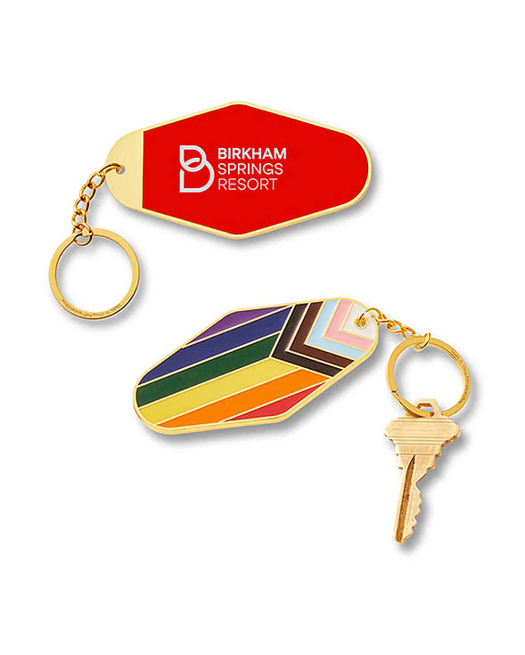 Laser Engraved Rainbow Pride LGBTQ+ Metal Keychain