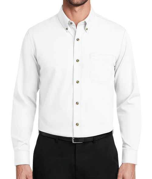 Blue Generation Scotchgard Long Sleeve Dress Shirt - Printed in White