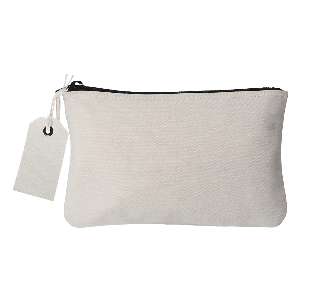 Cotton Canvas Zippered Pouch-default
