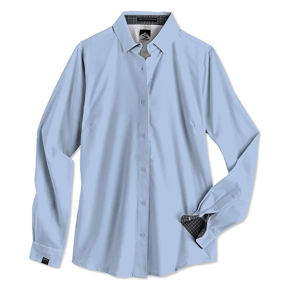 Storm Creek Women's Influencer Wrinkle-Free Long Sleeve Dress Shirt - Printed