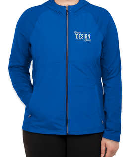 Cutter & Buck Women's Adapt Eco Knit Hybrid Full Zip Jacket - Color: Tour Blue
