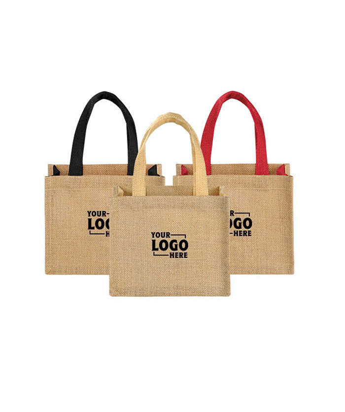 Custom Mini Jute Gift Tote Bag - Design Tote Bags Online at