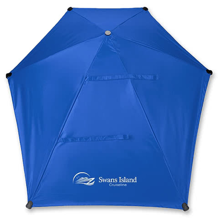 50" Arc SPF 50 Chair Umbrella With Recycled Canopy in BLACK