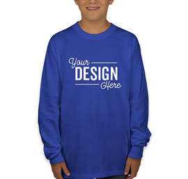 Hanes Youth Authentic Long Sleeve T-shirt - Color: Deep Royal