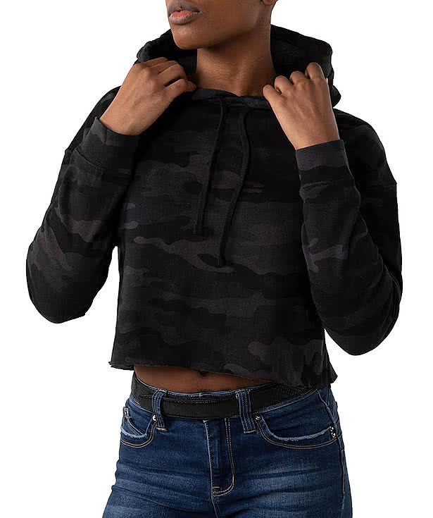 Independent Trading Women's Camo Cropped Hoodie