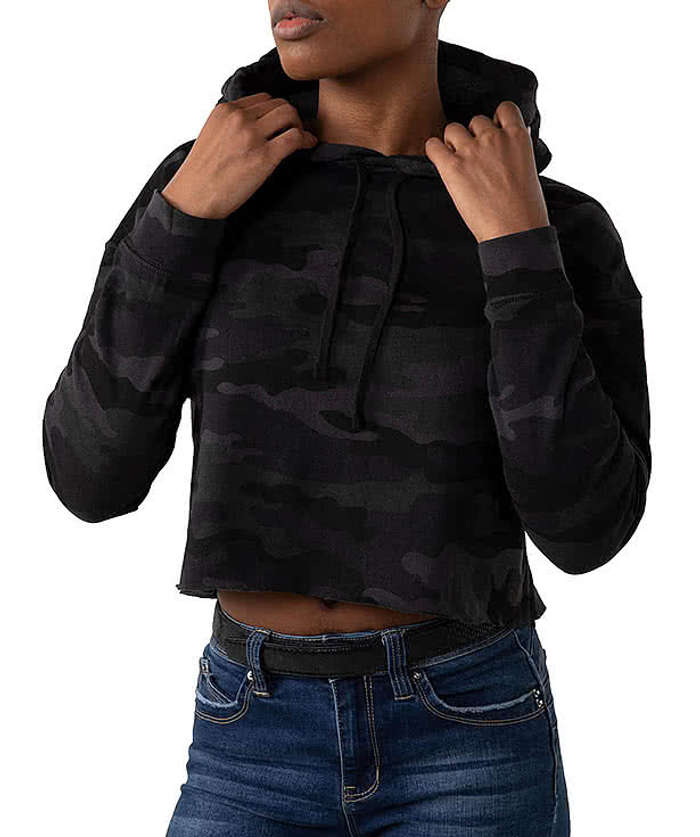 Independent Trading Women's Camo Cropped Hoodie