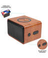 Laser Engraved Wood Portable Bluetooth Speaker with Wireless Charging Pad
