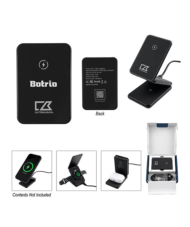 Cutter & Buck 3-In-1 Magnetic Wireless Charger