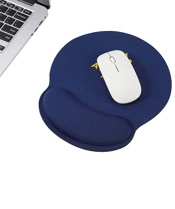 Crest Non-Slip Mouse Pad with Foam Wrist Rest