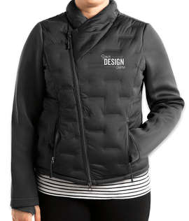 North End Women's Pioneer Hybrid Puffer Jacket - Color: Carbon