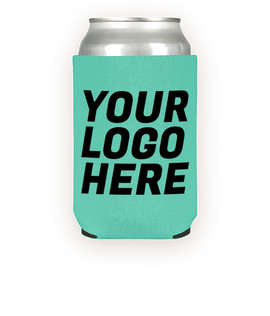 Foldable Neoprene Can Cooler - Color: Ice Green