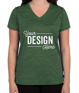Augusta Women's Tonal Heather V-Neck Performance Shirt - Color: Dark Green
