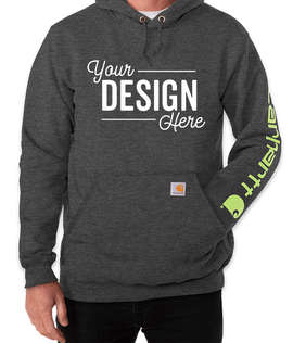Carhartt Midweight Logo Pullover Hoodie - Screen Printed - Color: Carbon Heather
