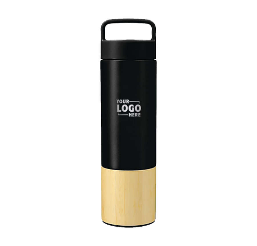 Welly Laser Engraved 18 oz. Traveler Insulated Water Bottle with Gift Box in Black