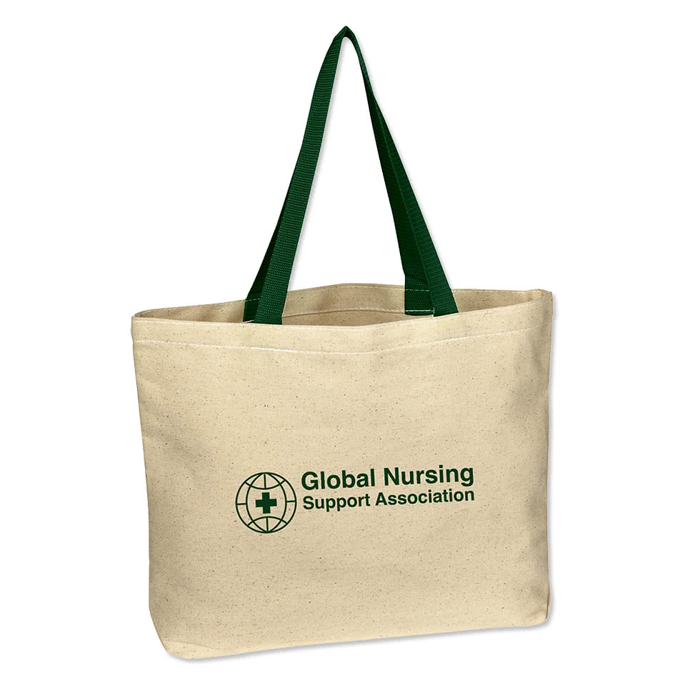Full Color Medium Natural Cotton Canvas Tote Bag