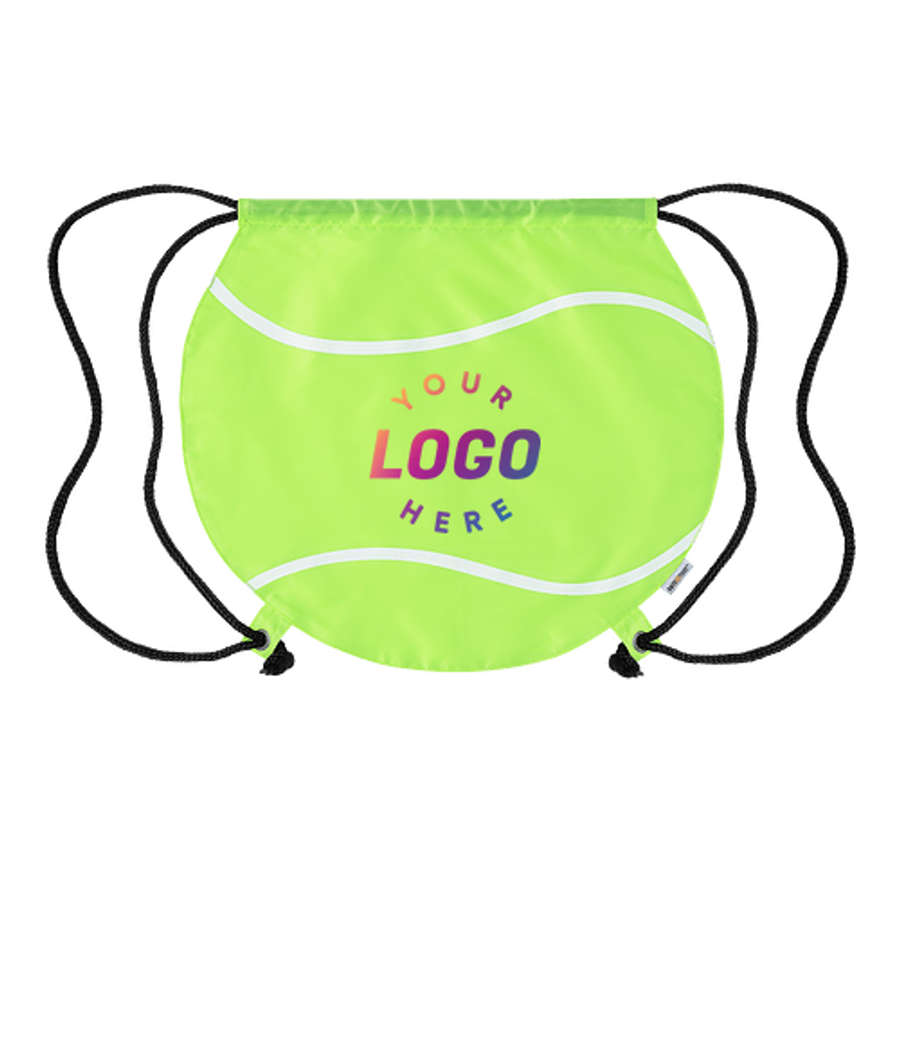 Tennis Ball Drawstring Bag in GREEN-NEON