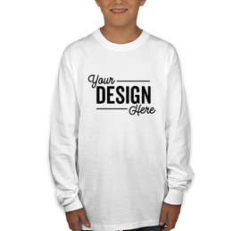 Hanes Youth Authentic Long Sleeve T-shirt - Color: White