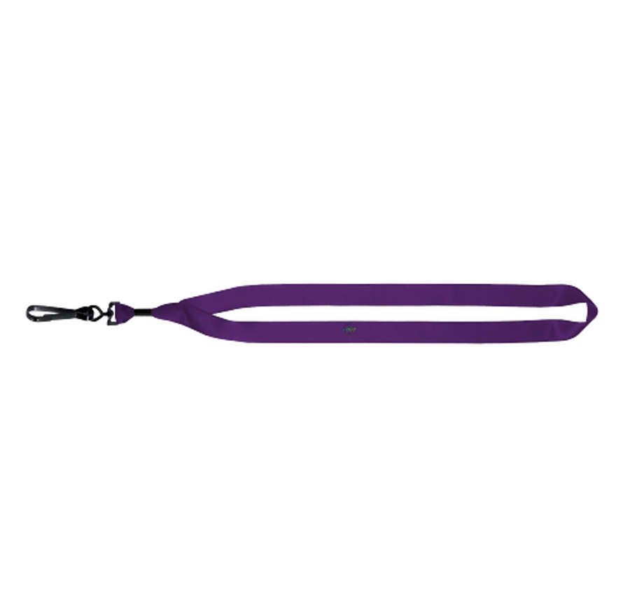 Full Color Recycled Lanyard with Metal Crimp and Swivel Hook in Team Purple