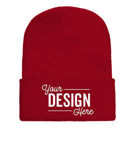 Yupoong Solid Cuff Beanie - Color: Red