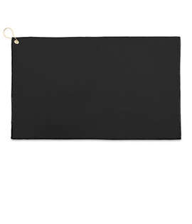 Full Color Epicolor Microfiber Waffle Golf Towel - Color: Black